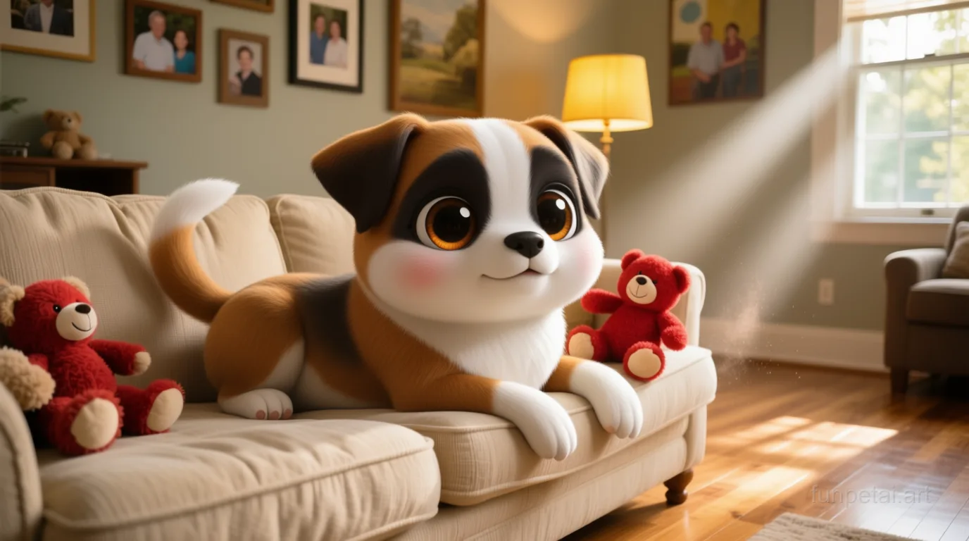 Boxer with a tiny-face studio portrait look, cinematic AI pet portrait