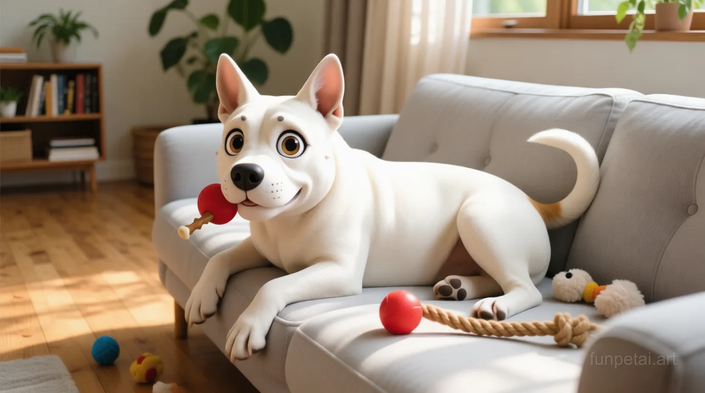 Bull Terrier with a tiny-face studio portrait look, cinematic AI pet portrait