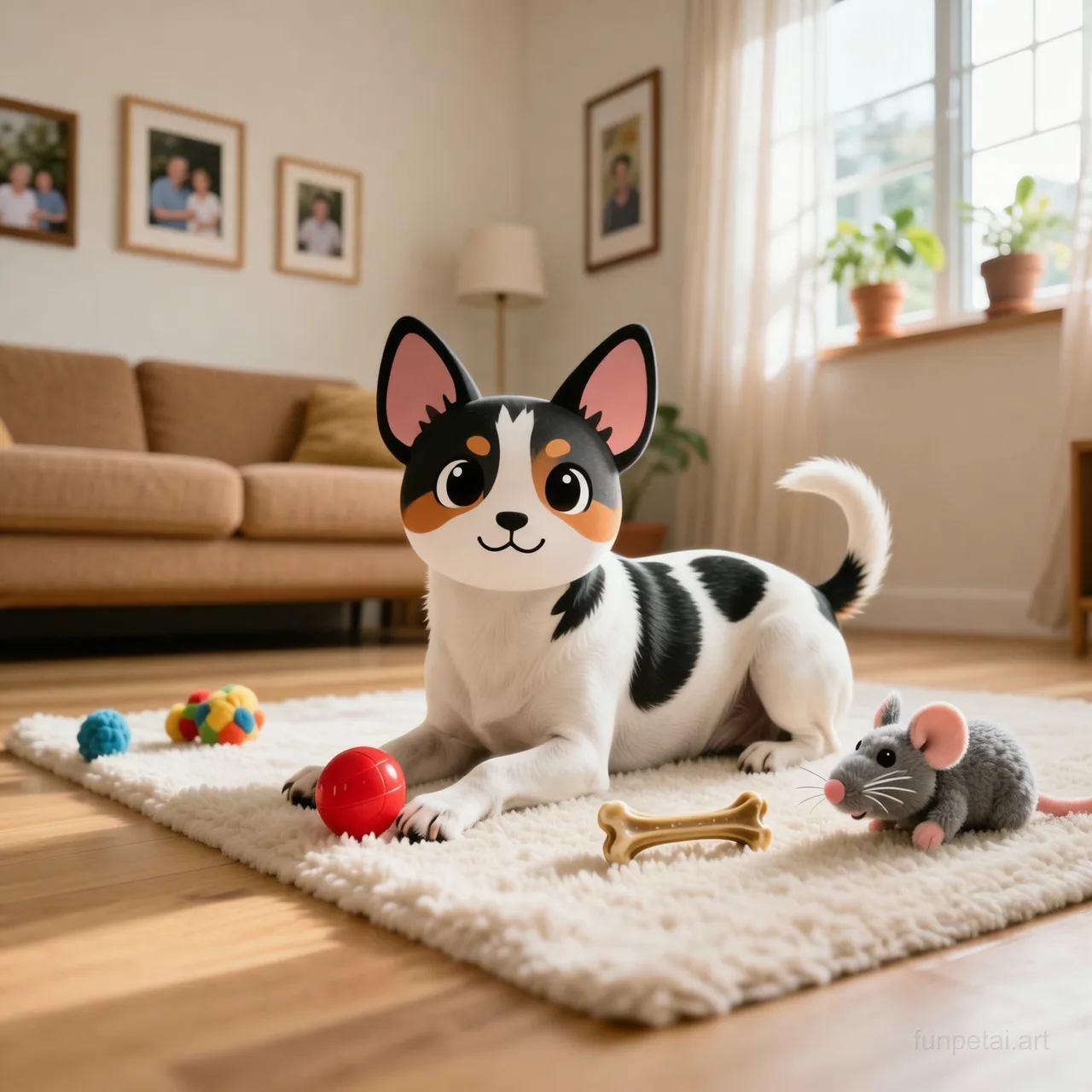 Jack Russell with a tiny-face studio portrait look, cinematic AI pet portrait