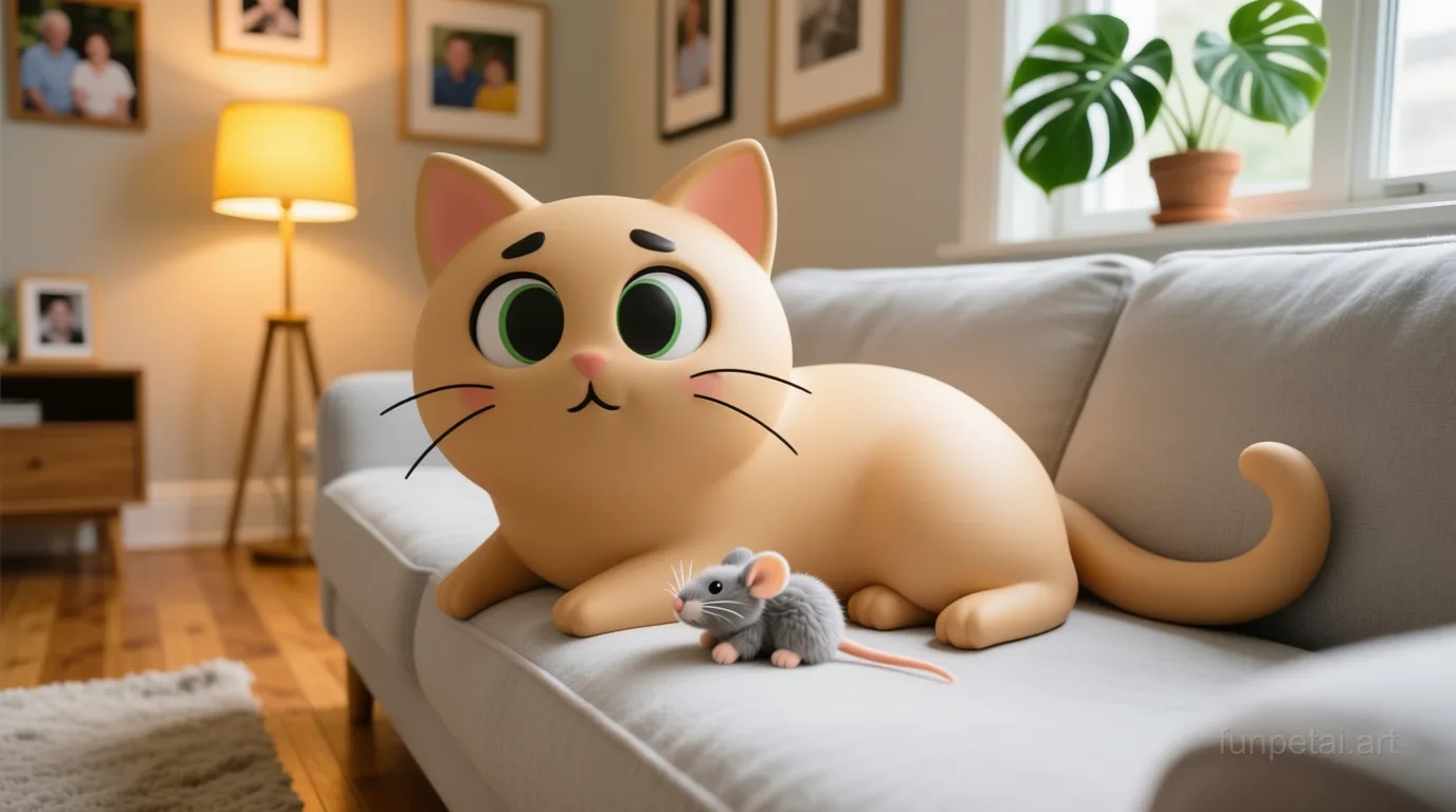 Munchkin with a tiny-face studio portrait look, cinematic AI pet portrait