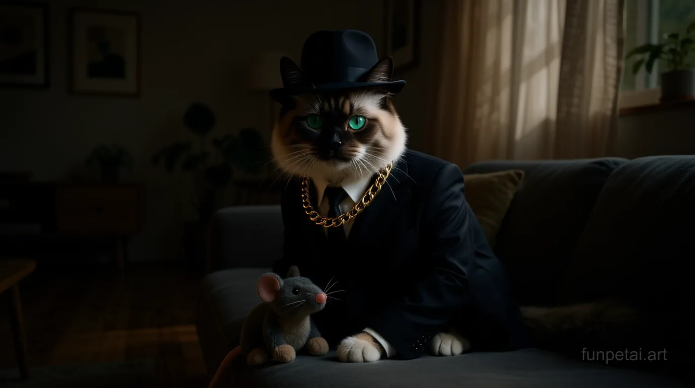 Birman The Godfather AI pet portrait