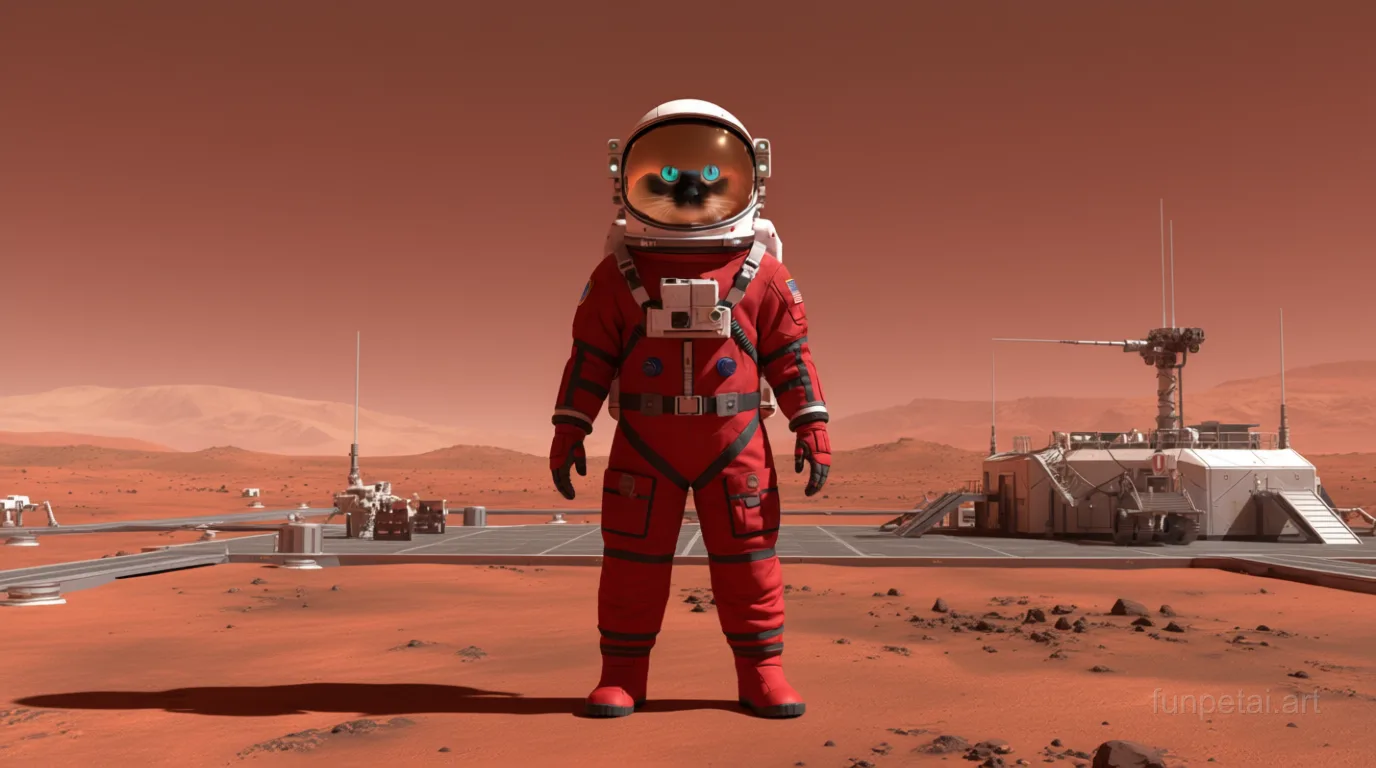 Birman Mars Base AI pet portrait