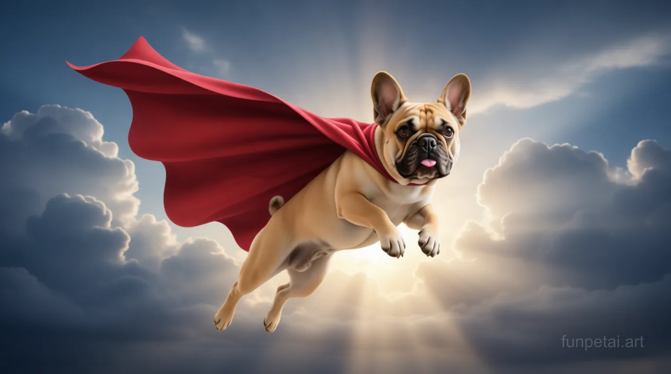 French Bulldog Super Hero AI pet portrait