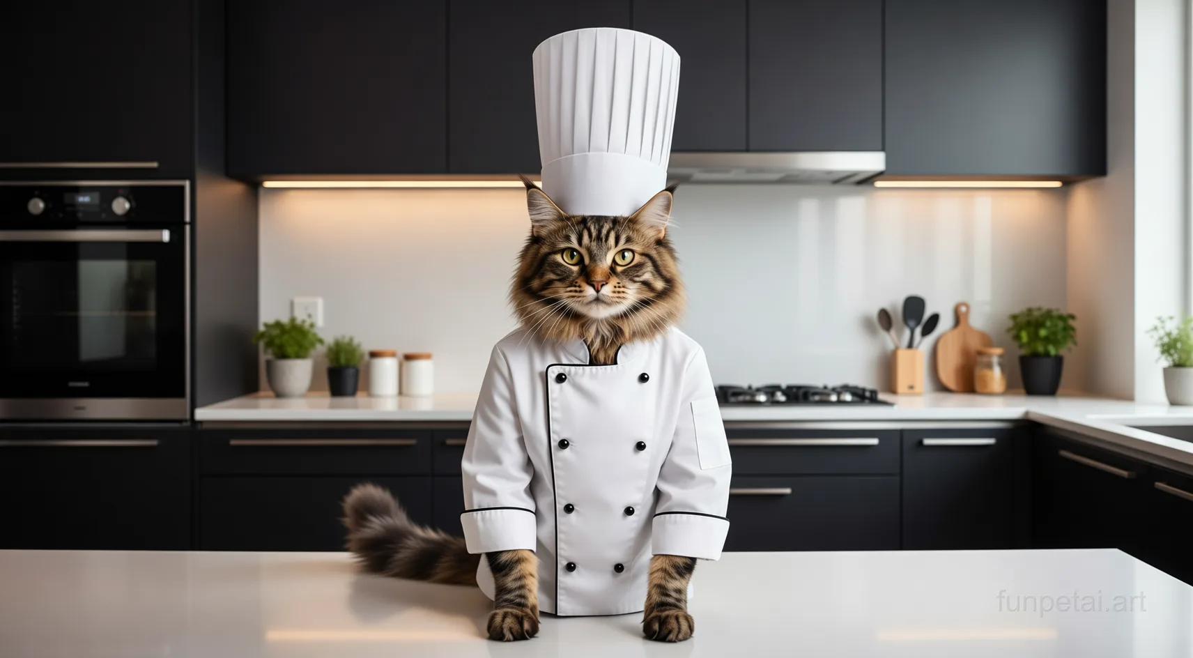 Maine Coon Top Chef AI pet portrait