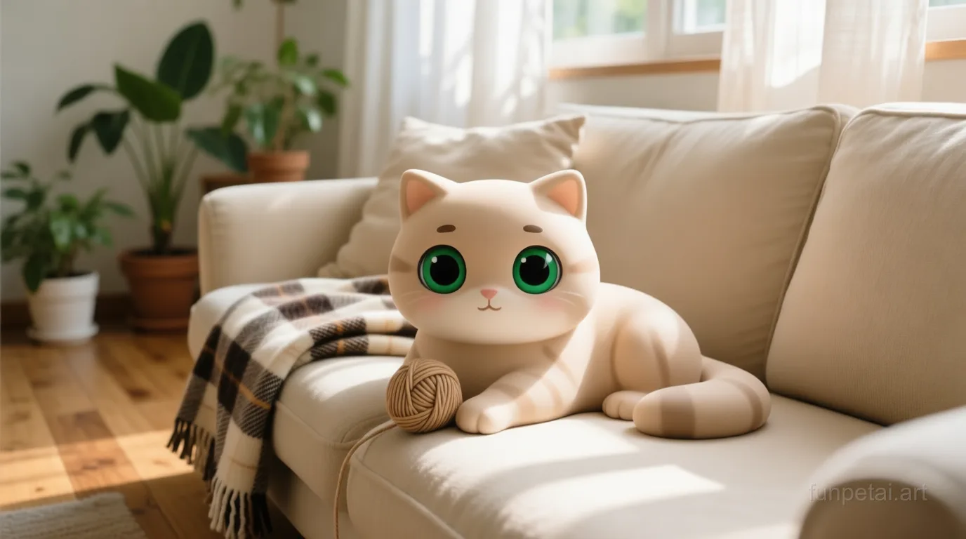 Persian with a tiny-face studio portrait look, cinematic AI pet portrait