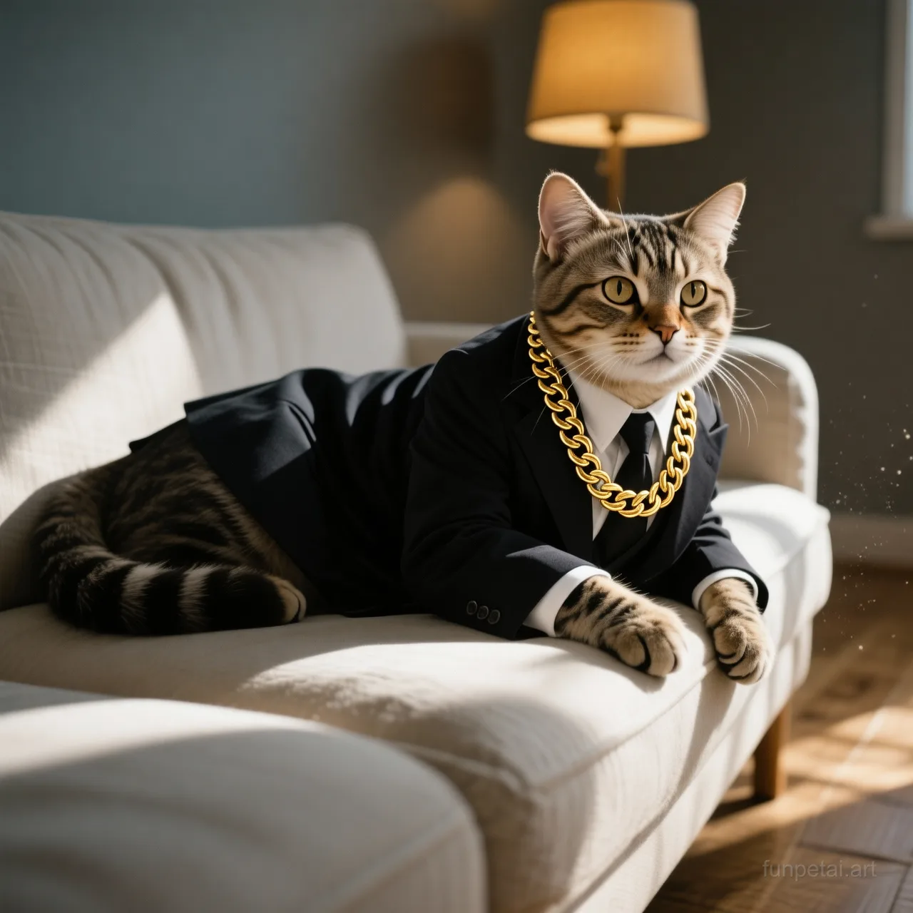 Scottish Fold The Godfather AI pet portrait