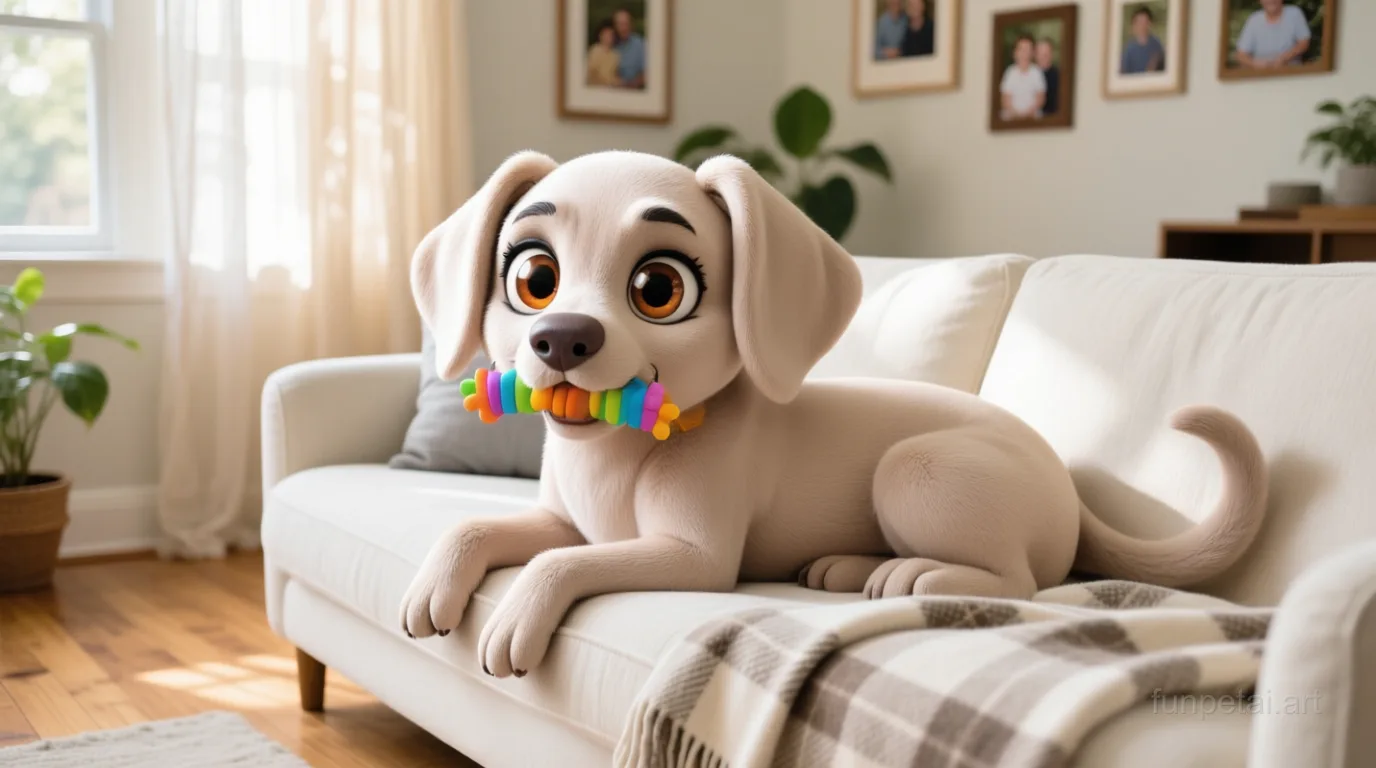 Weimaraner with a tiny-face studio portrait look, cinematic AI pet portrait