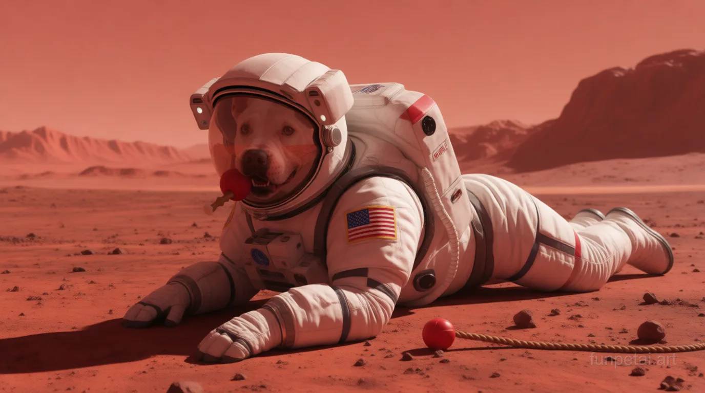 Bull Terrier in Mars Base AI pet portrait style